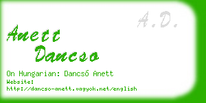 anett dancso business card